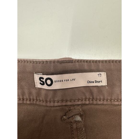 SO Womens Juniors Shorts Size 17 Brown Chino Short - Picture 3 of 10